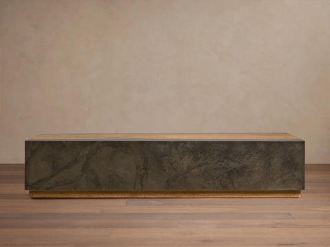 Acacius Industrial Coffee Table Oxidized Steel Reclaimed Wood Living