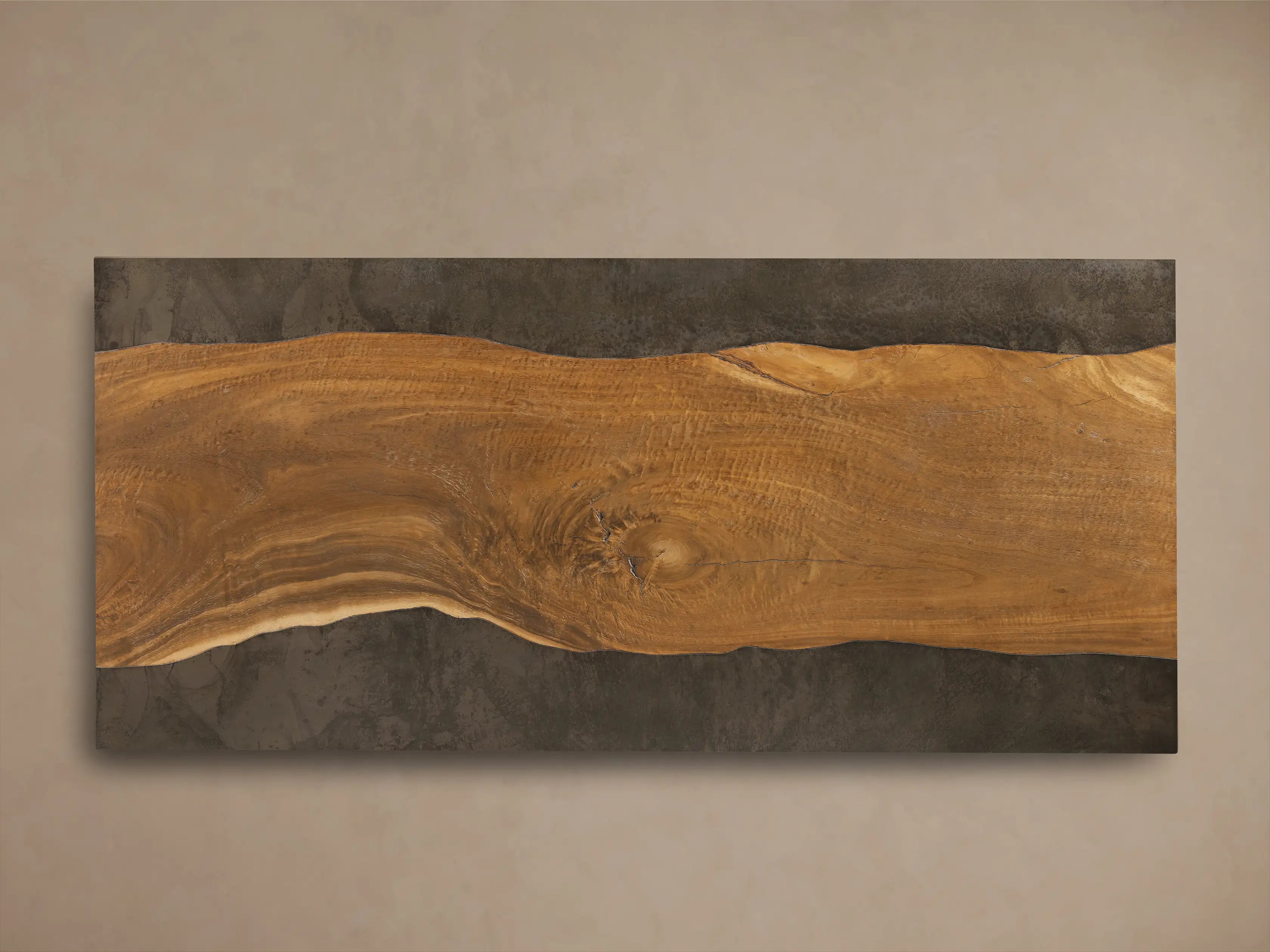 Acacius Industrial Coffee Table Oxidized Steel Reclaimed Wood Living