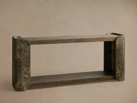 Alvaro Console Table Salvaged Wood Aluminum Artisanal Rustic Living