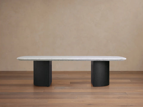 San Germani 72" Stone Coffee Table with Dauphine Metal Base