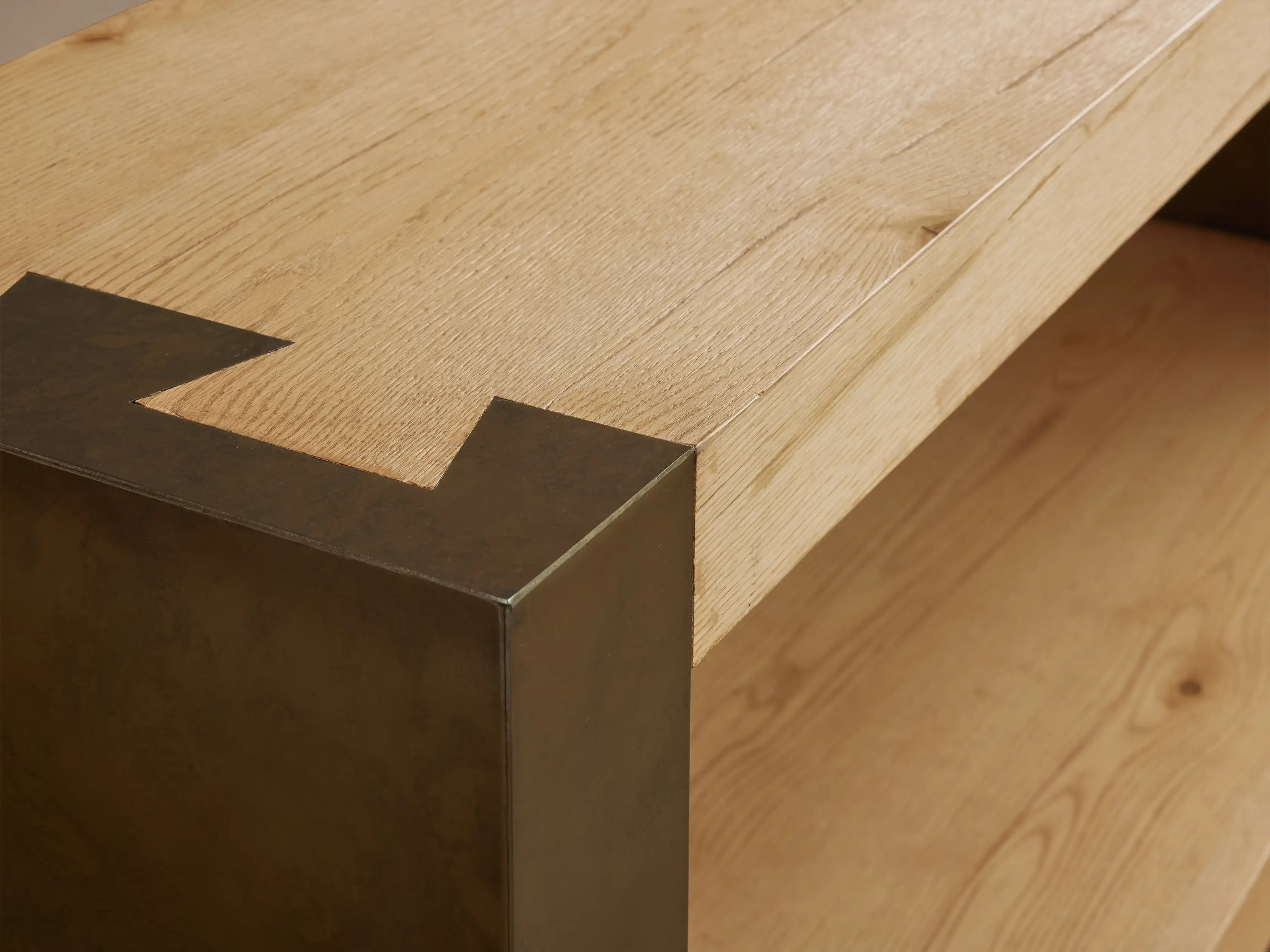 Telluride Oak Console Table with Oxidized Steel Legs Rustic Living Room Furniture