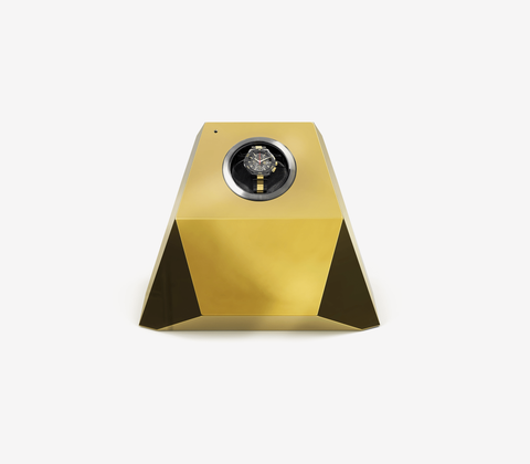 Diamond Watch Winder with Sculptural Faceted Design and