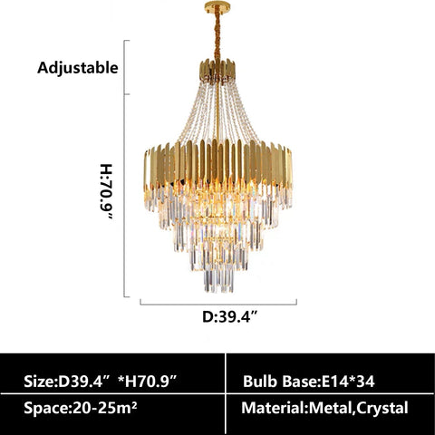 Extra Large Gold Luxury Crystal Chandelier Modern Art Designer Crystal Light For Living Room/Foyer