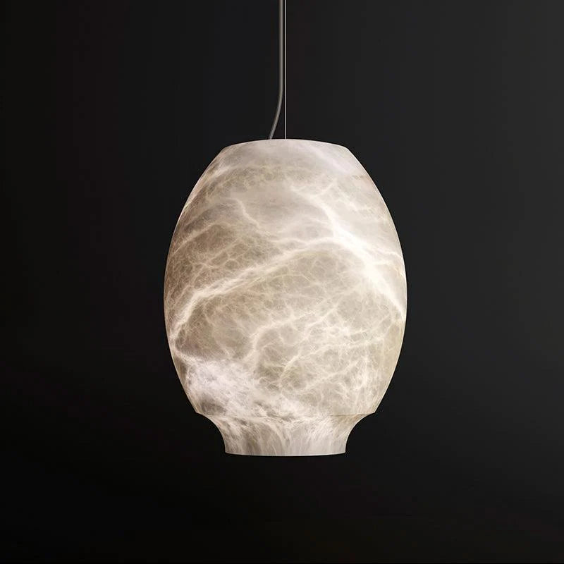 Housegent Modern Luxury Alabaster Lantern Pendant Light, Bar Pendant Light