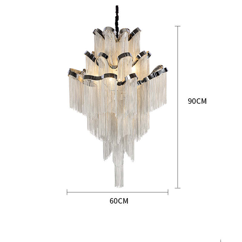 Housegent Glenn Aluminum Chain Tassel Stream Chandelier