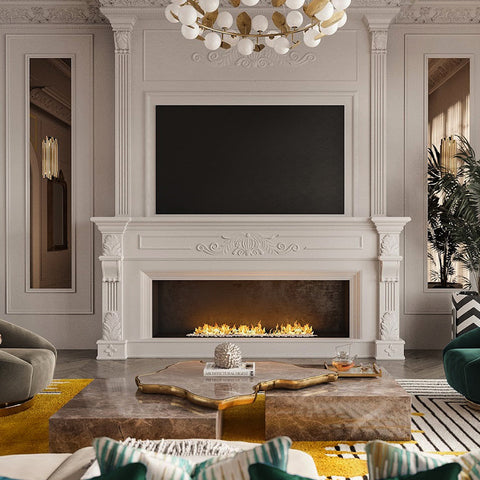 Luxury Sculptural Coffee Table Black & White High-Gloss Marble Finish