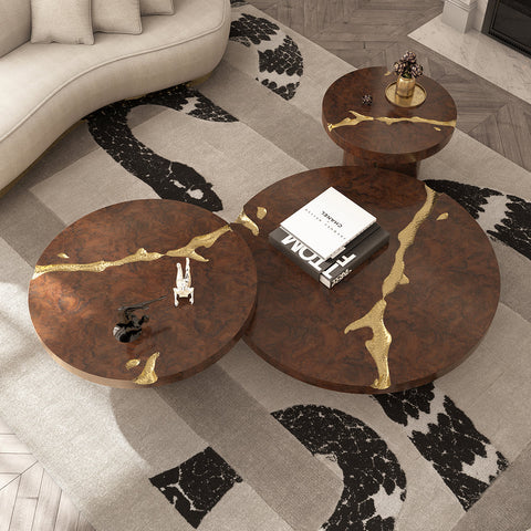 Brass Glass Gold Sculptural Form Coffee Table