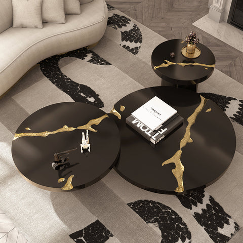 Brass Glass Gold Sculptural Form Coffee Table