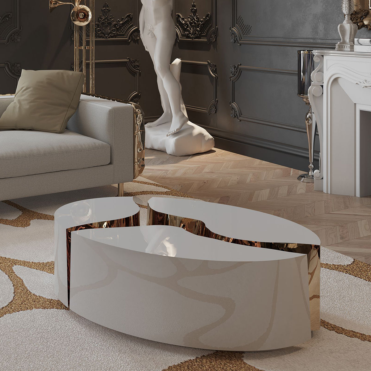 Brass Sculptural Form Dining Table