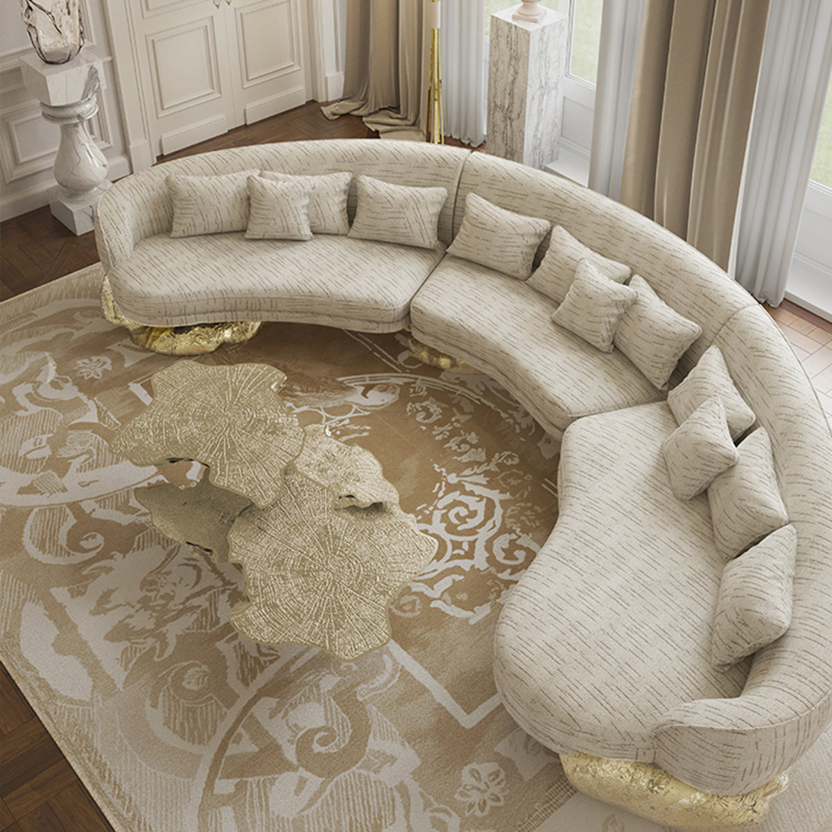 Brass Sculptural Form Coffee Table