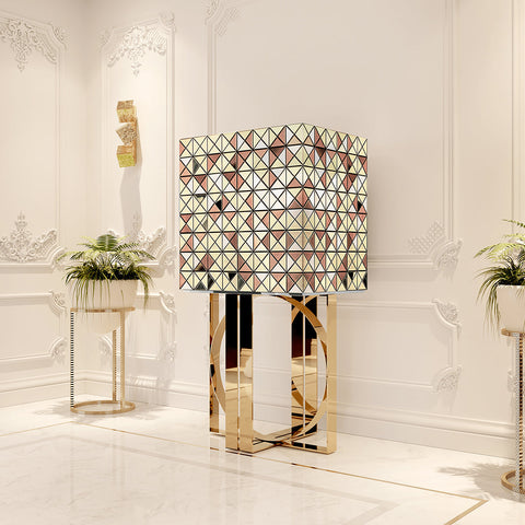Mirrored Lacquer Black Bar Cabinet