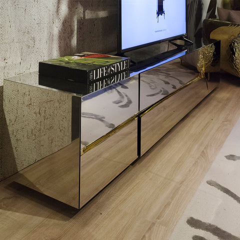Glass Black Storage Drawers Cabinet