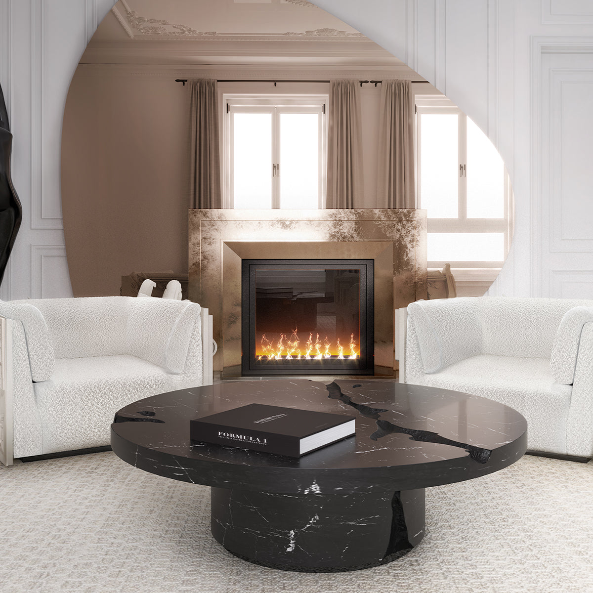 Brass Glass Gold Sculptural Form Coffee Table