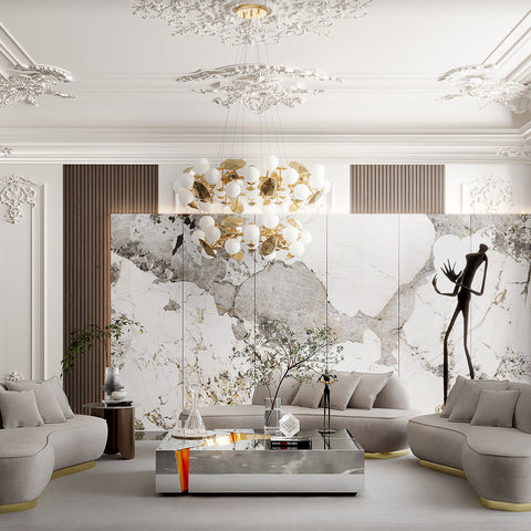 Brass Glass Sculptural Form Coffee Table Living Room
