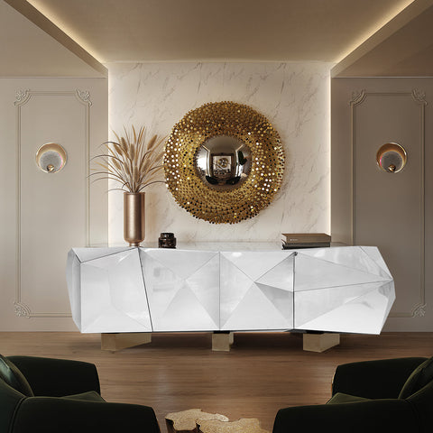 Hidden Storage Faceted Design Sideboard