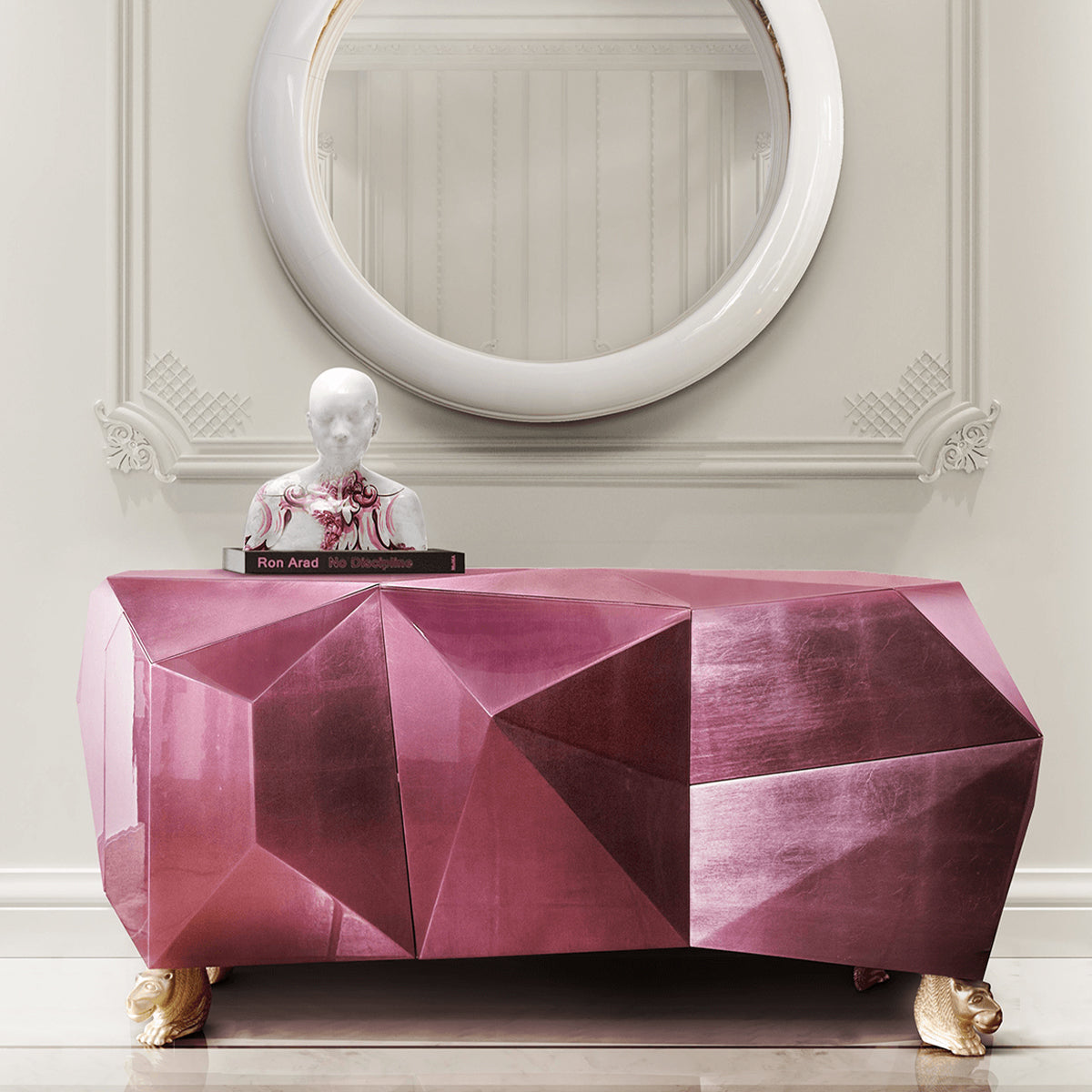 Diamond-Inspired Sideboard Cabinet