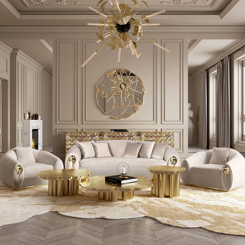 Brass Wood Sculptural Form Coffee Table