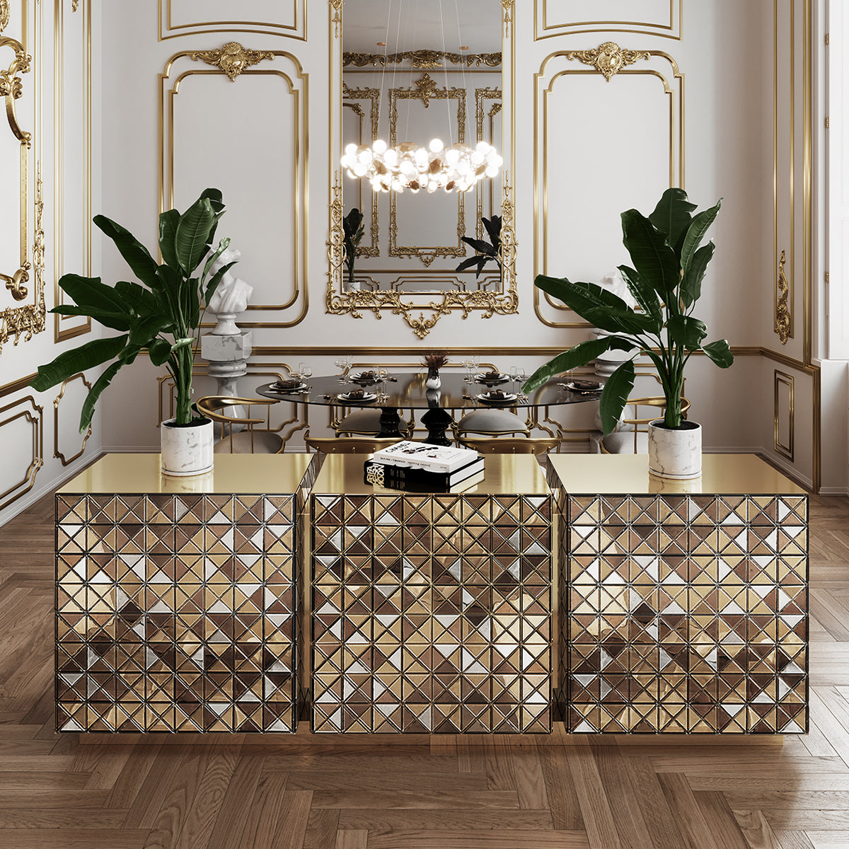 Anodized Metal Sideboard Cabinet
