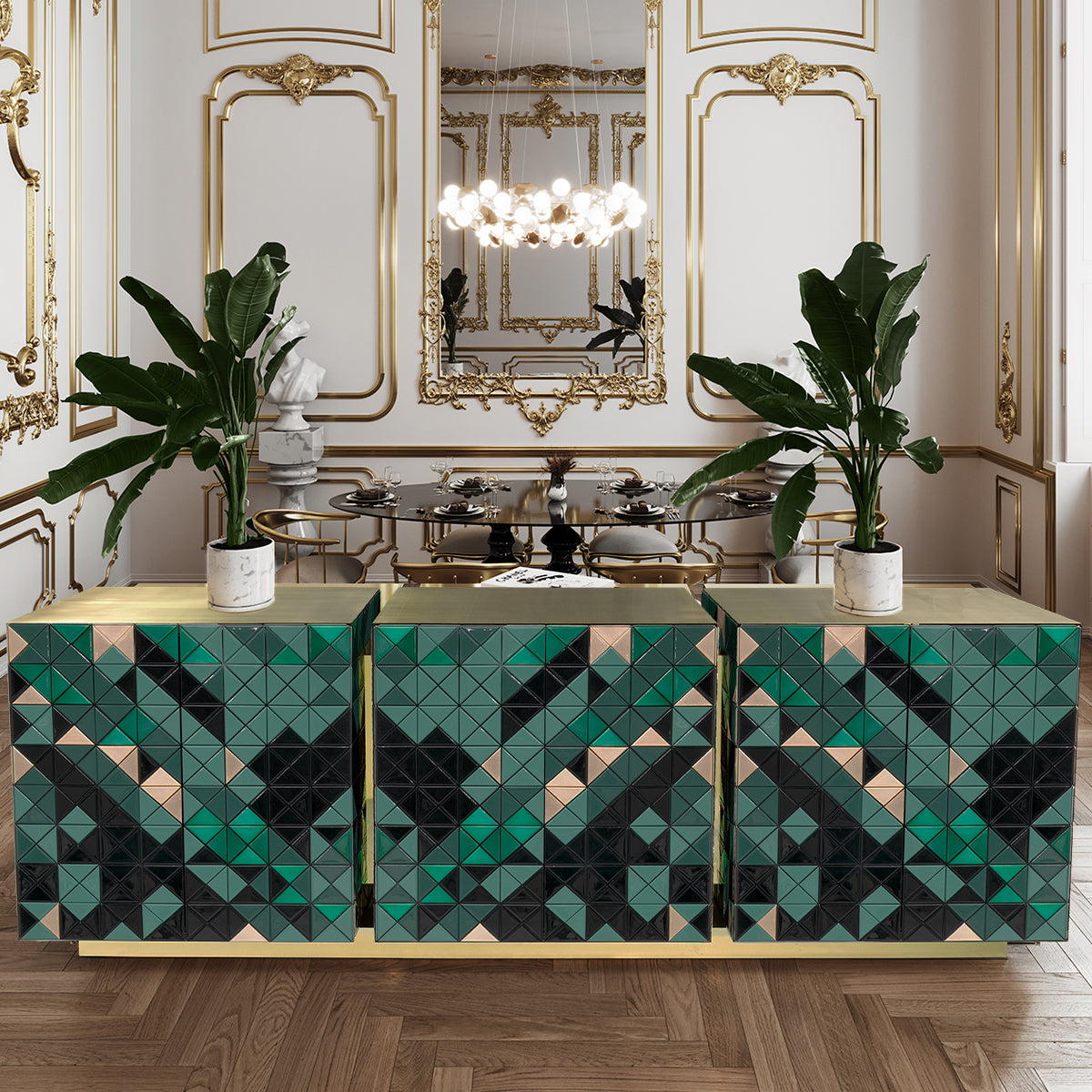 Anodized Metal Sideboard Cabinet
