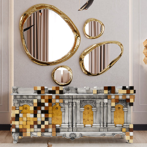 Mirrored Sideboard Buffet Cabinet