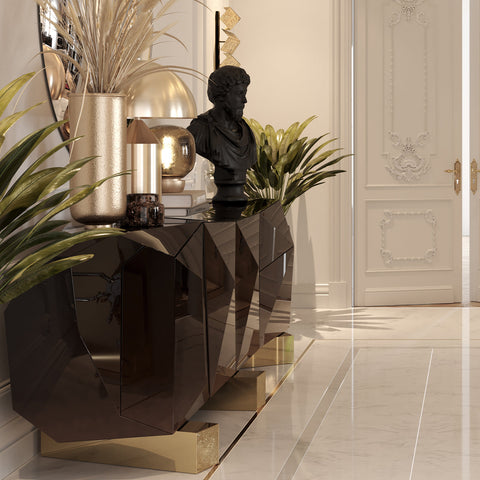 Hidden Storage Faceted Design Sideboard