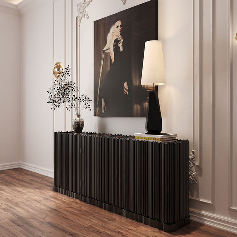 Brass Hidden Storage Sculptural Form Sideboard