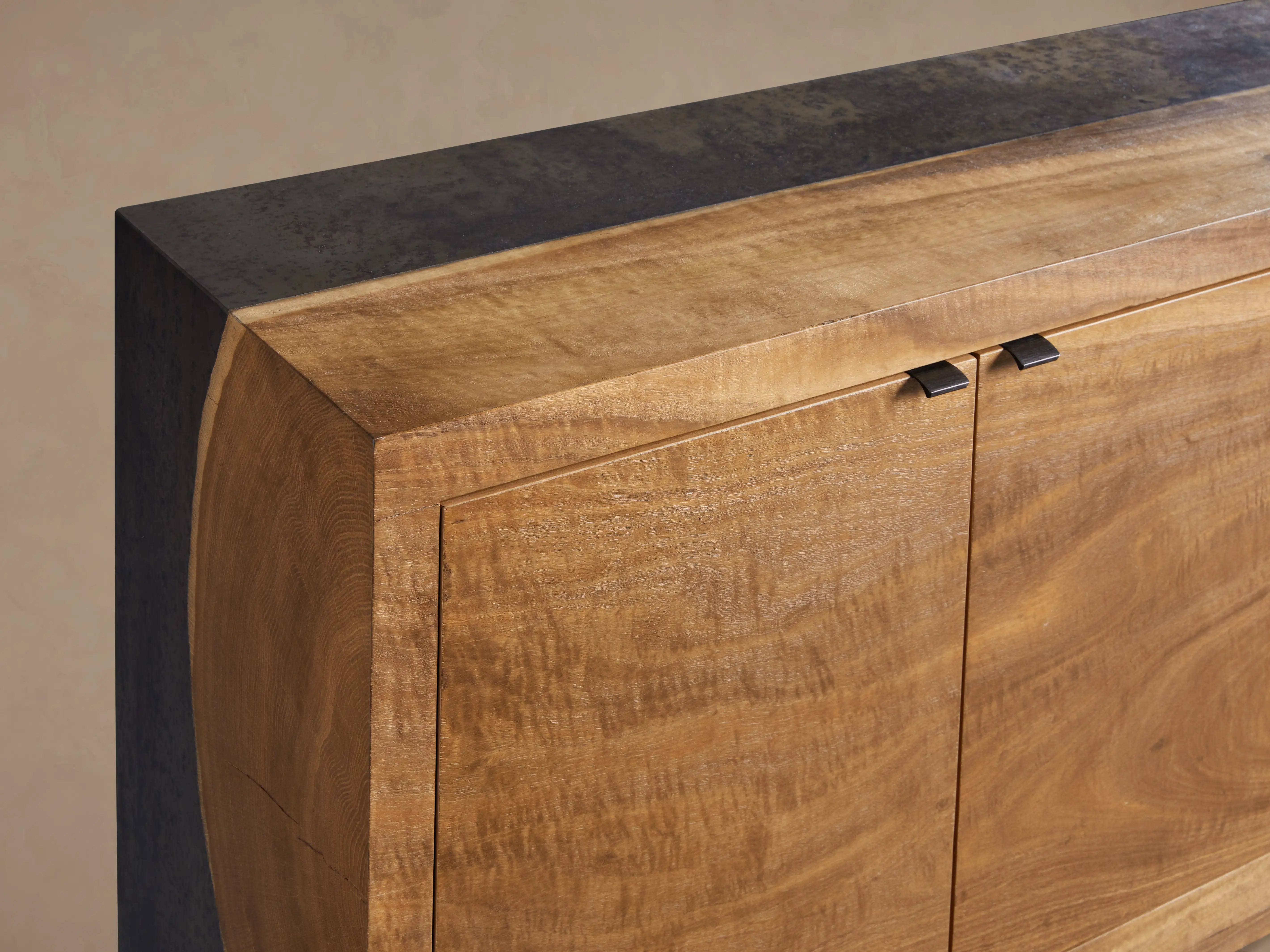 Acacius Industrial Media Console Oxidized Steel Reclaimed Wood Living