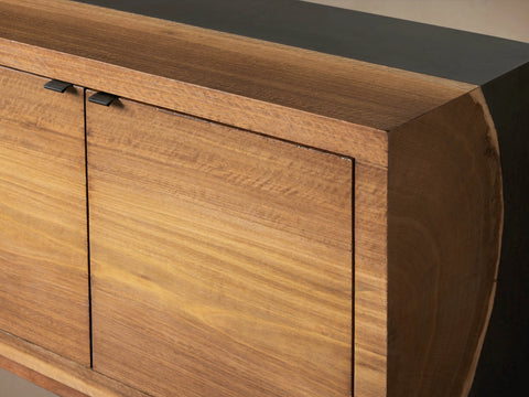 Acacius Industrial Media Console Oxidized Steel Reclaimed Wood Living