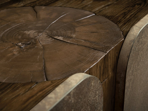 Alvaro Wood Aluminum Sideboard Handcrafted Industrial Rustic Living