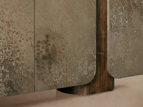 Alvaro Wood Aluminum Sideboard Handcrafted Industrial Rustic Living