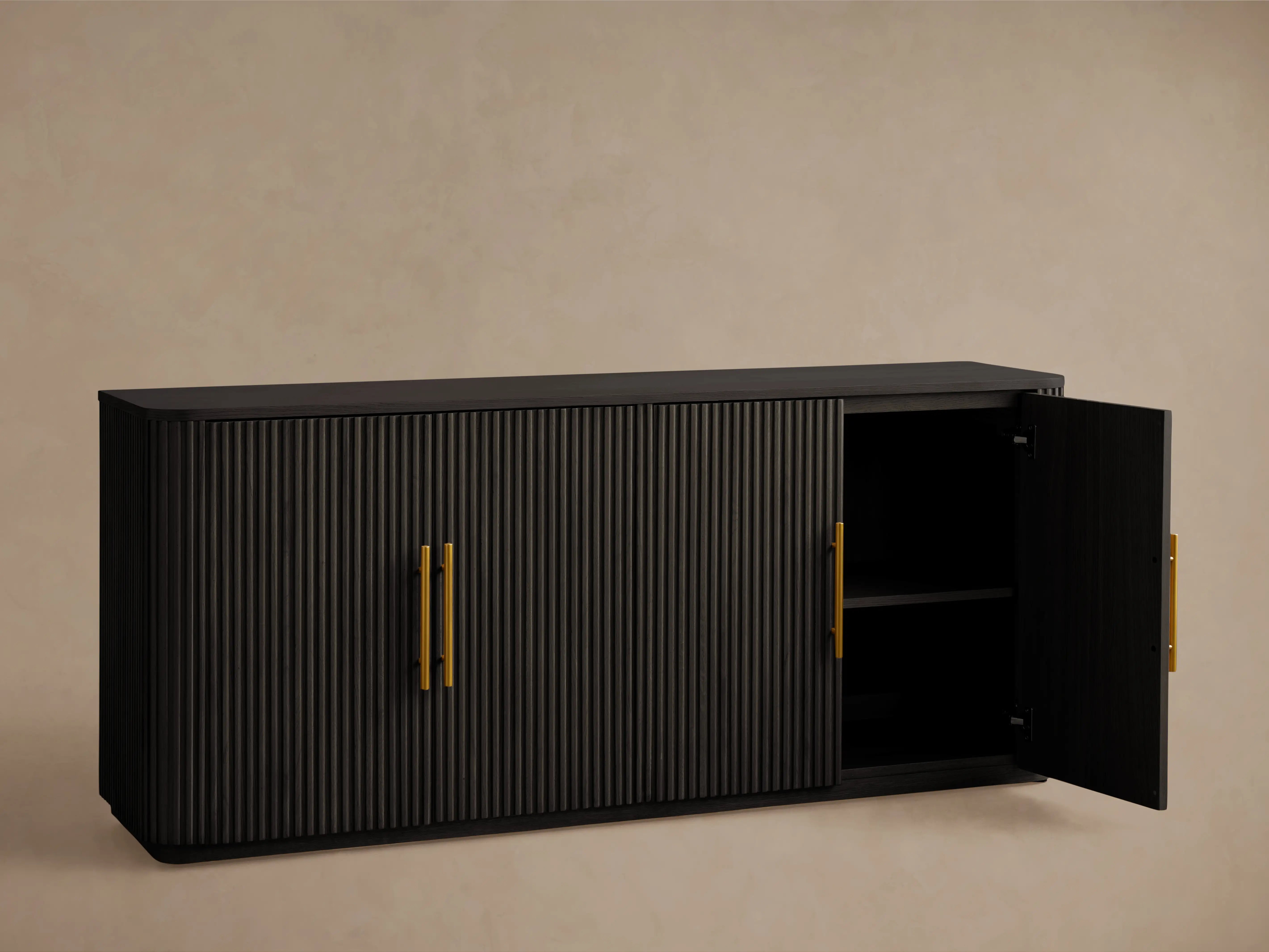 Finnley Oak Pine Sideboard Handcrafted Reeded Modern Classic Dining