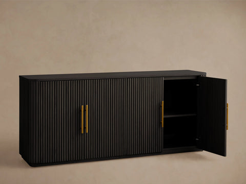 Finnley Oak Pine Sideboard Handcrafted Reeded Modern Classic Dining