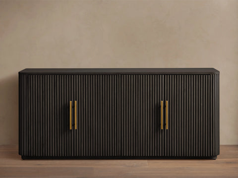 Finnley Oak Pine Sideboard Handcrafted Reeded Modern Classic Dining