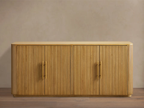 Finnley Oak Pine Sideboard Handcrafted Reeded Modern Classic Dining