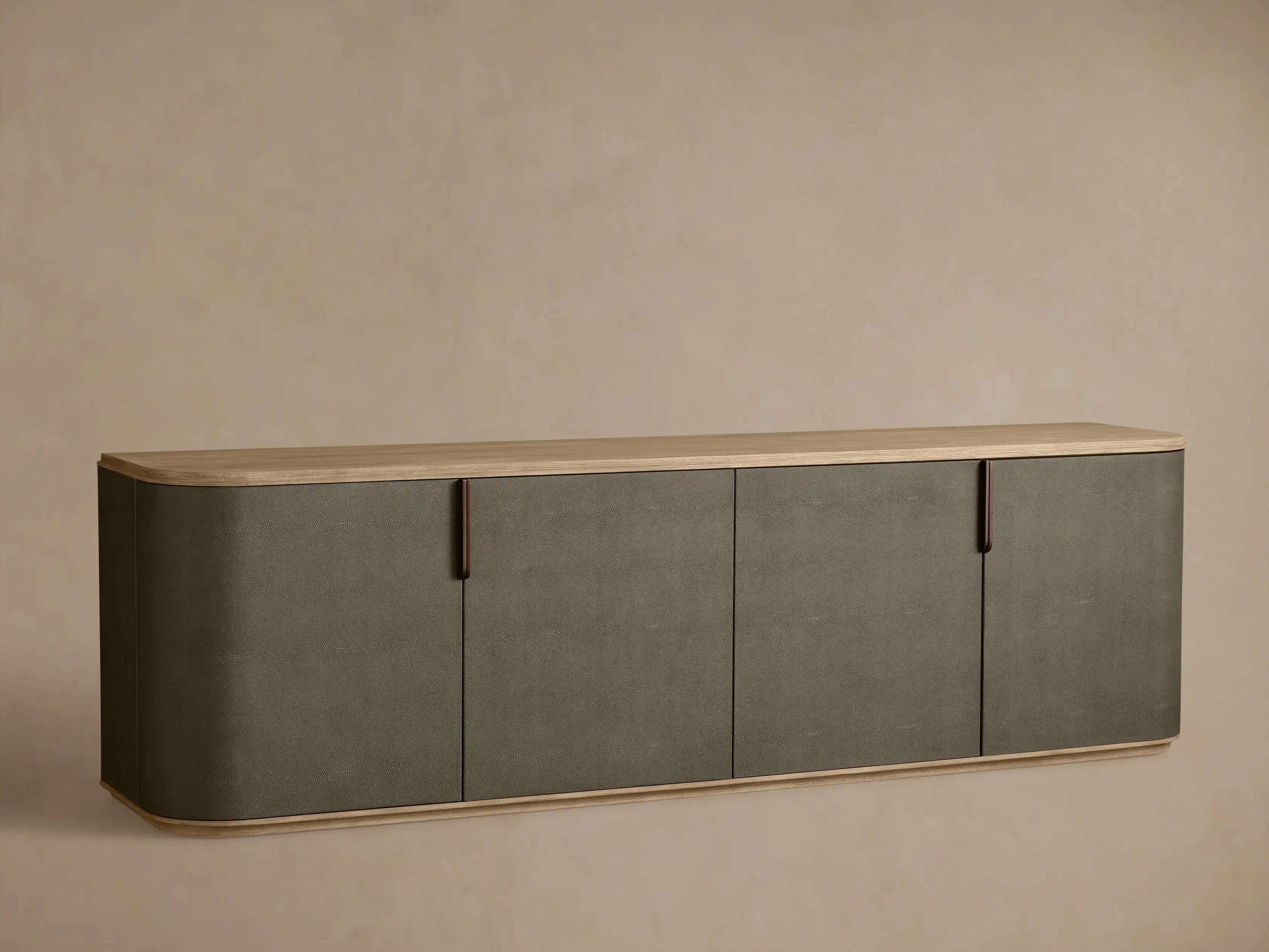 Alvaro Long Console Table Salvaged Wood Aluminum Artisanal Rustic Living