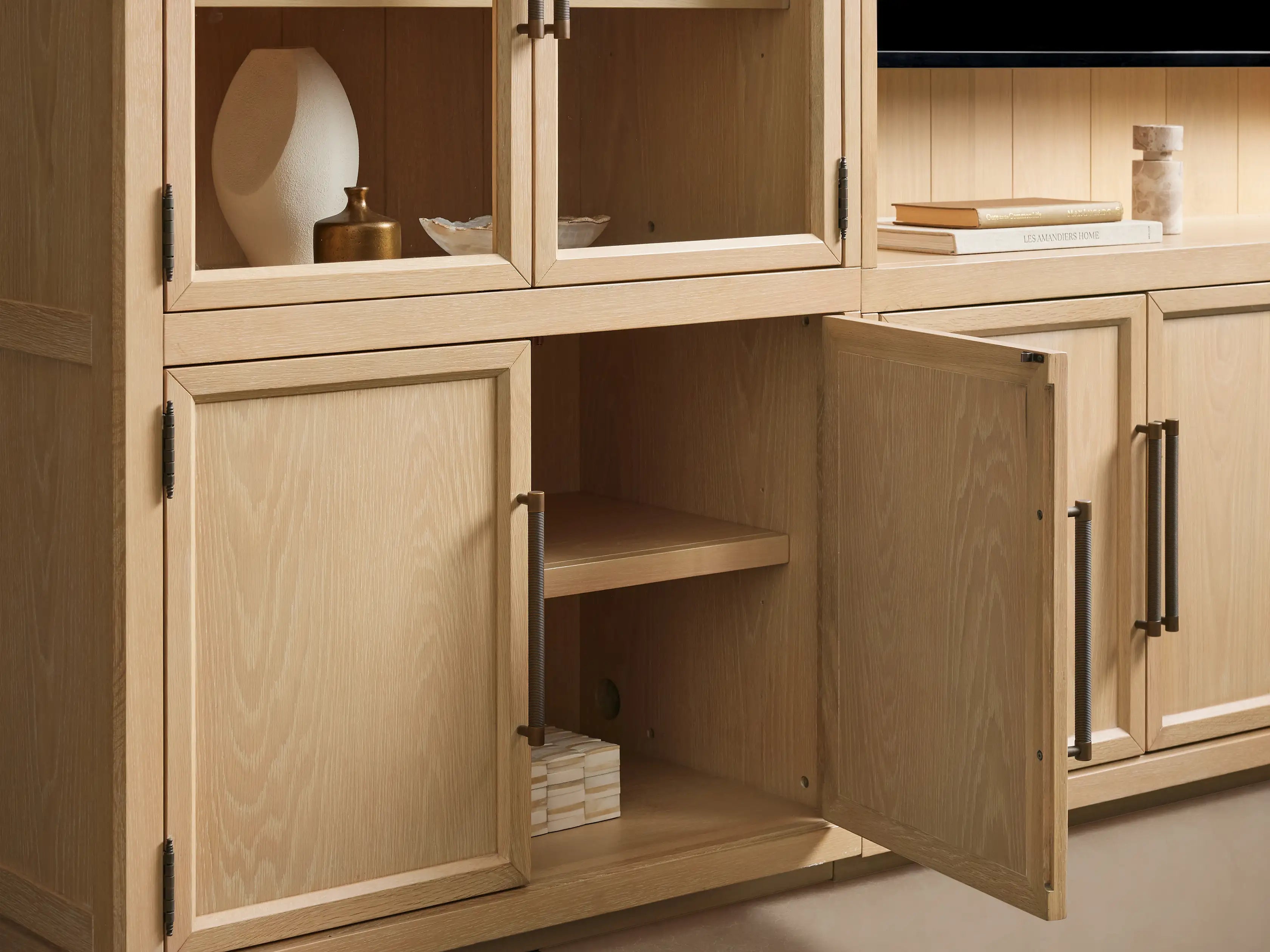 Hattie Solid Oak Wall Unit with Adjustable TV Mount