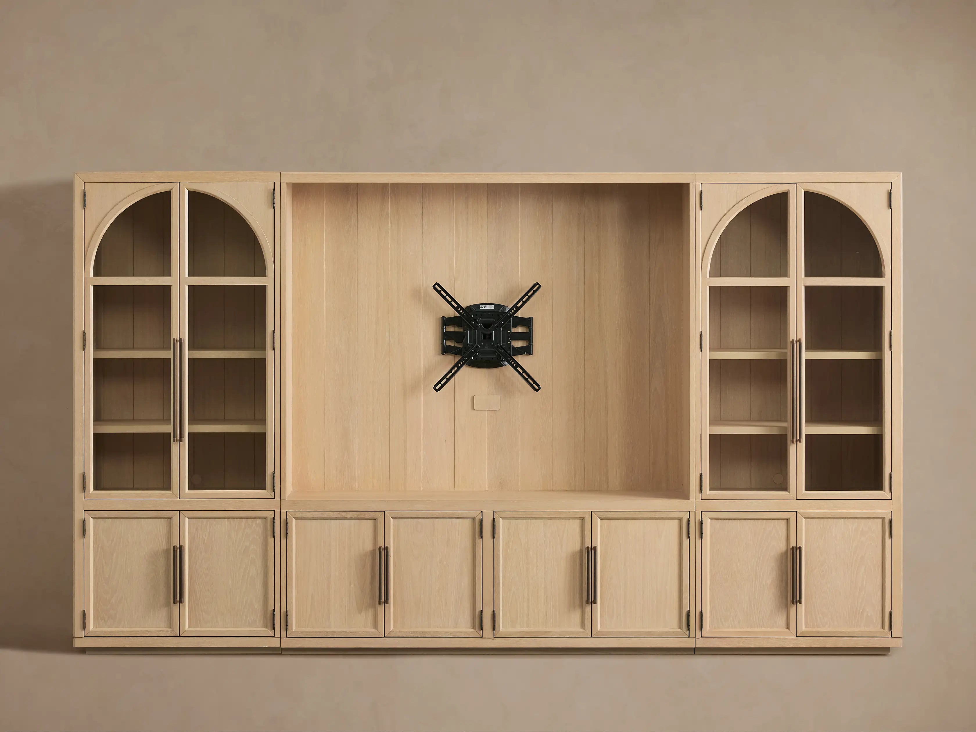 Hattie Solid Oak Wall Unit with Adjustable TV Mount