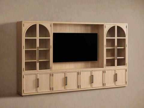 Hattie Solid Oak Wall Unit with Adjustable TV Mount