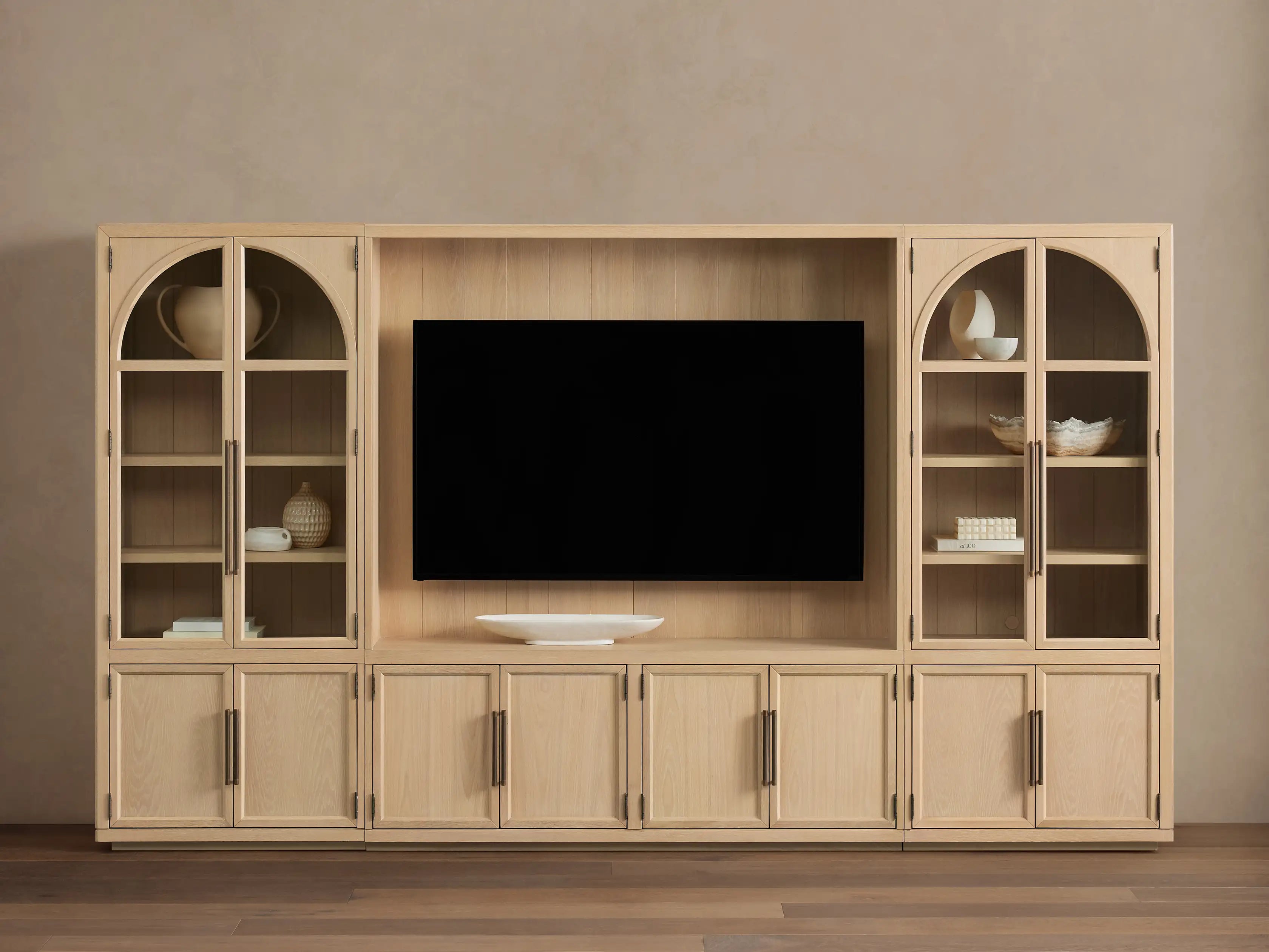 Hattie Solid Oak Wall Unit with Adjustable TV Mount