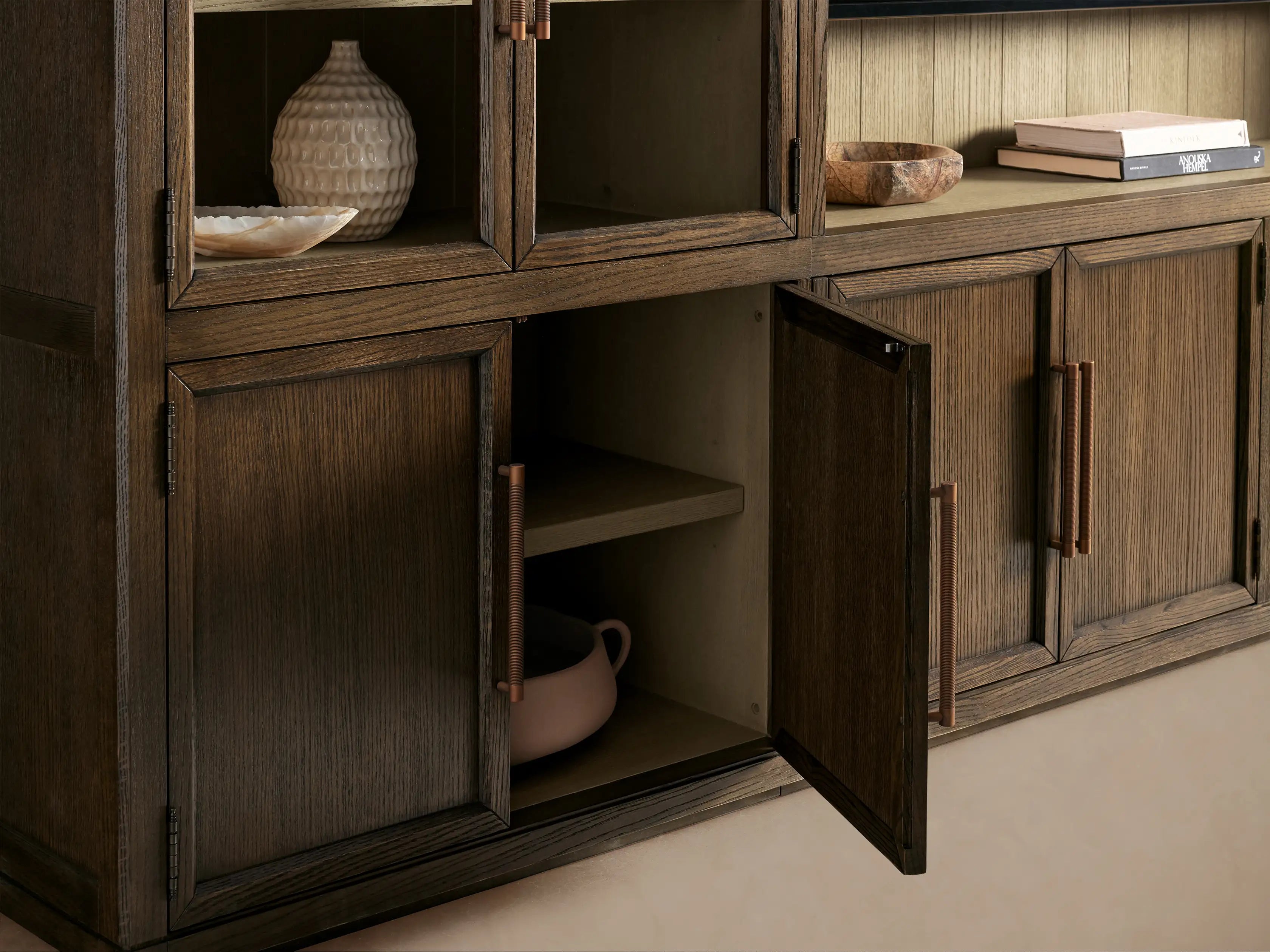Hattie Solid Oak Wall Unit with Adjustable TV Mount