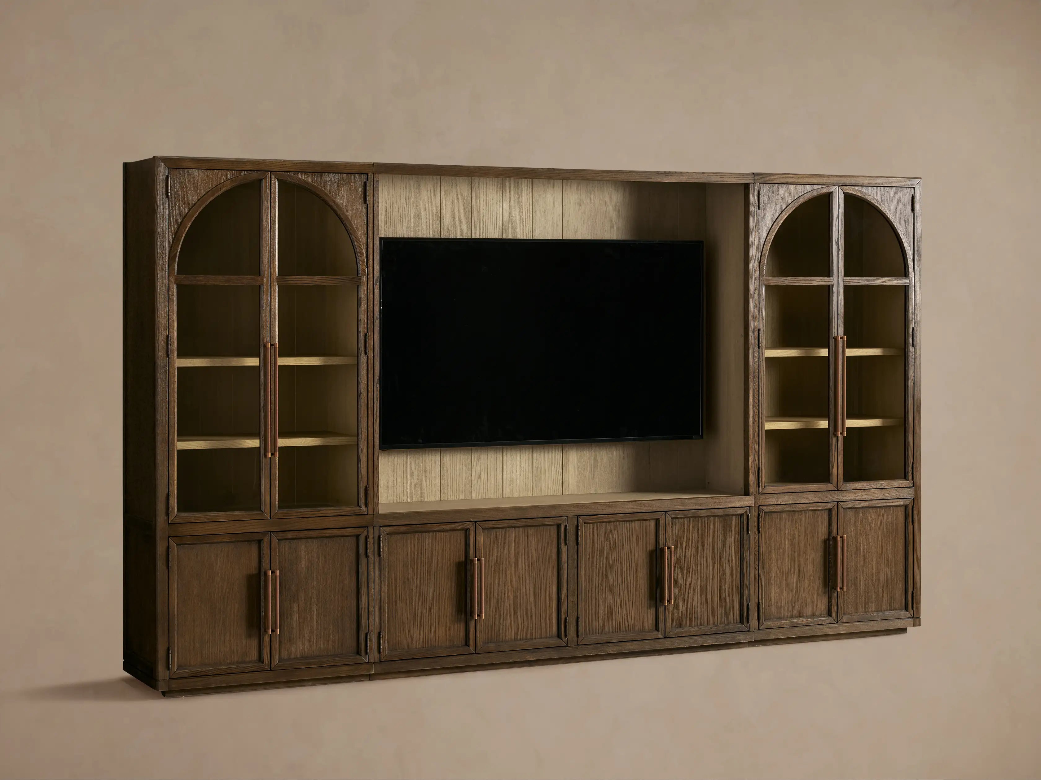Hattie Solid Oak Wall Unit with Adjustable TV Mount