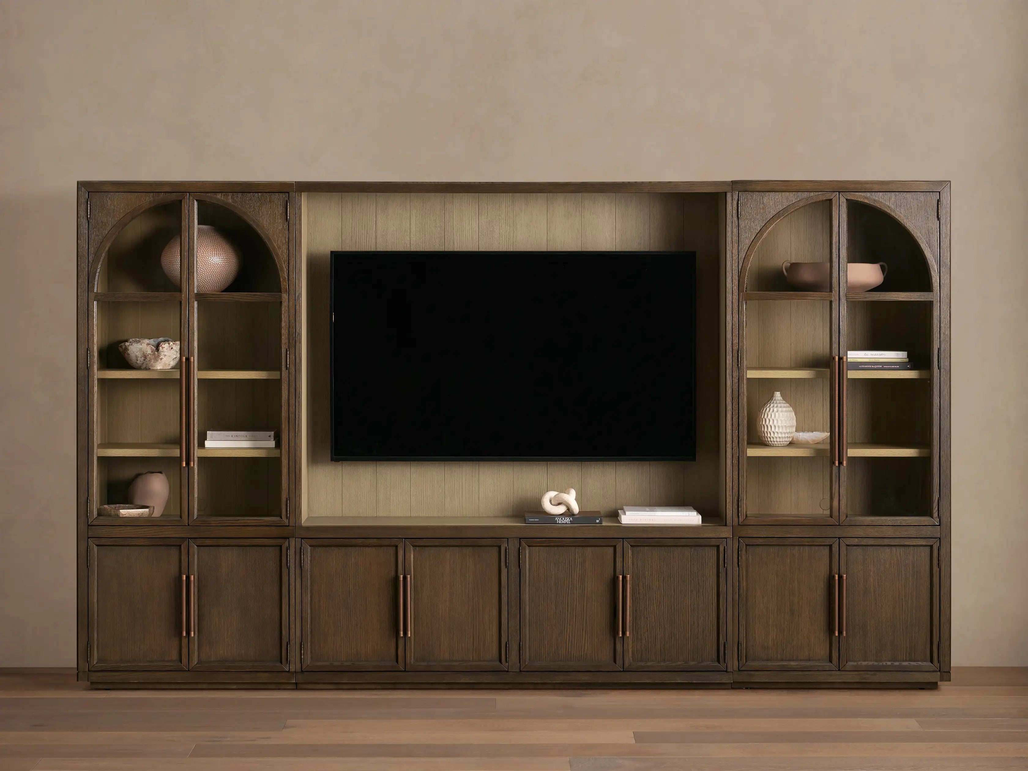 Hattie Solid Oak Wall Unit with Adjustable TV Mount