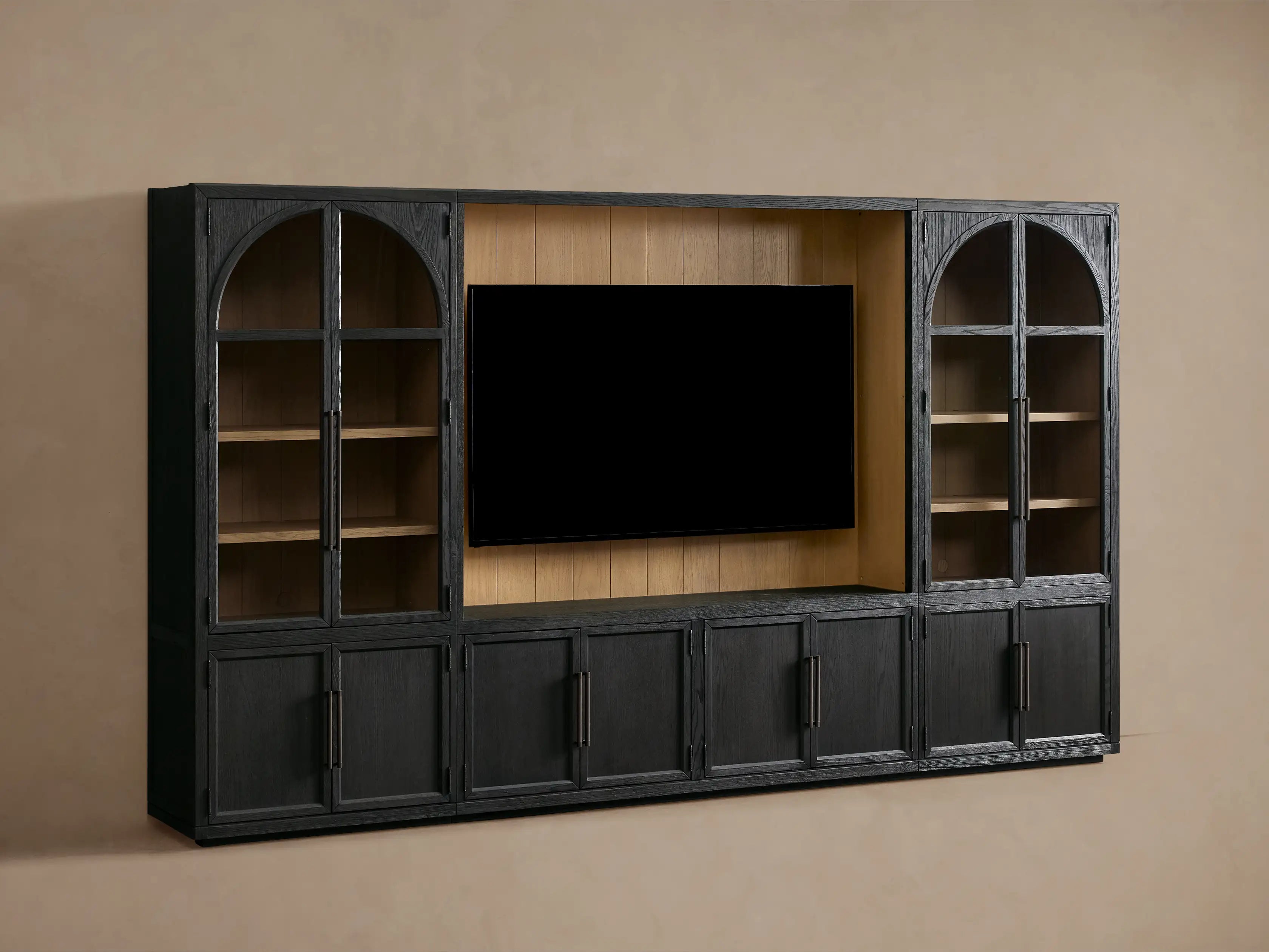 Hattie Solid Oak Wall Unit with Adjustable TV Mount