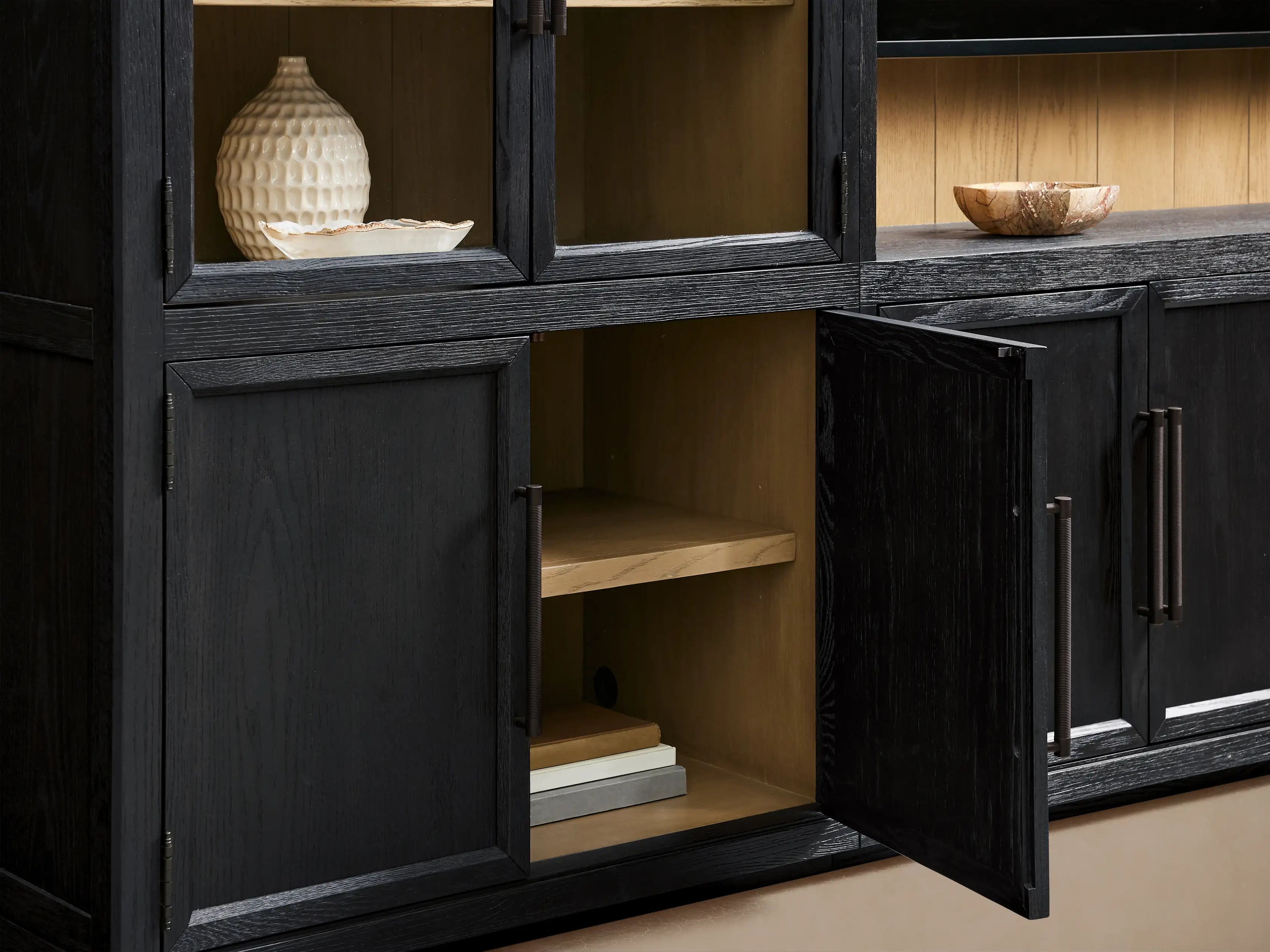 Hattie Solid Oak Wall Unit with Adjustable TV Mount