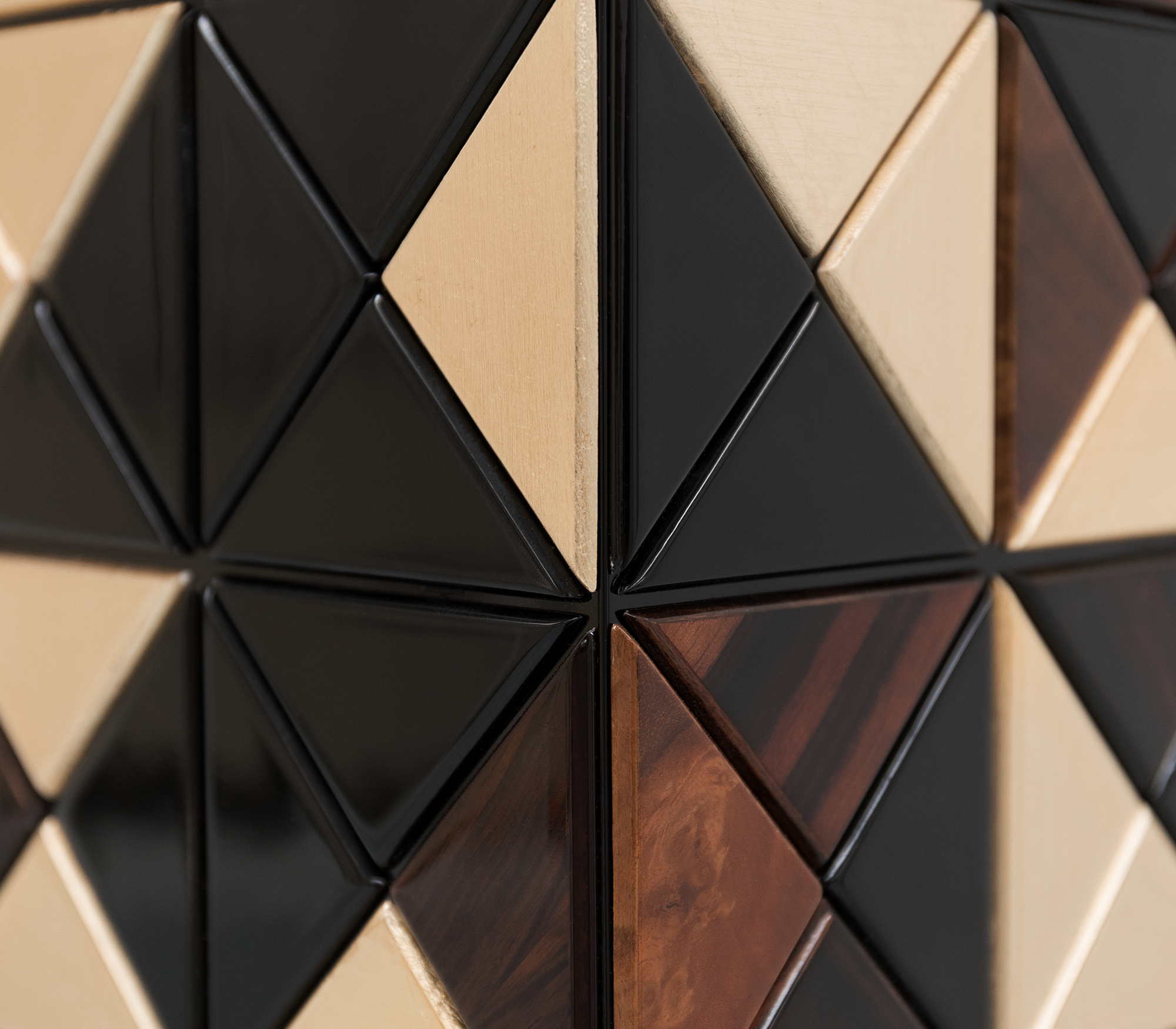 Walnut Brass Hidden Storage Display Cabinet