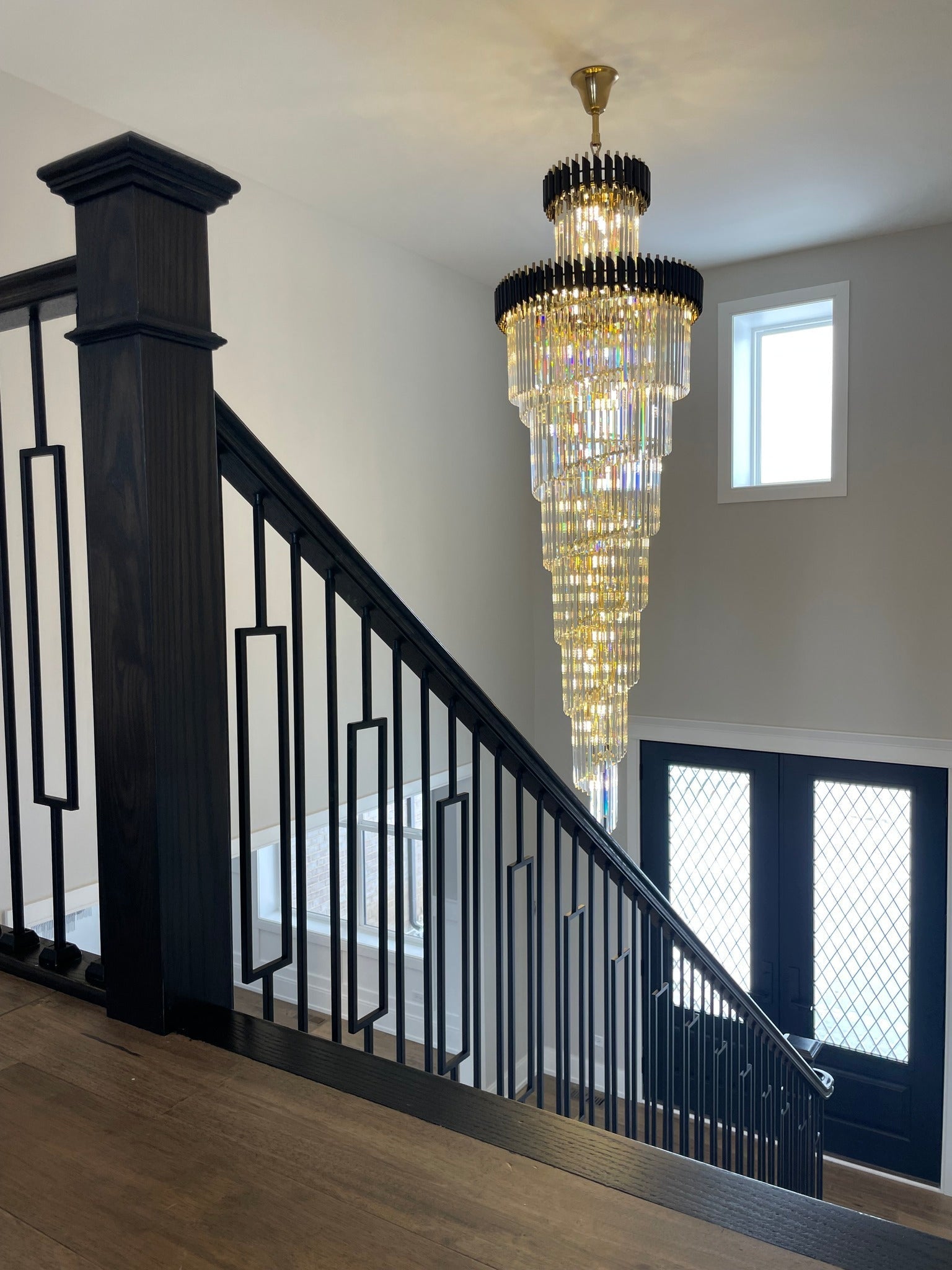 Spiral Crystal Chandelier For Foyer/ Staircase