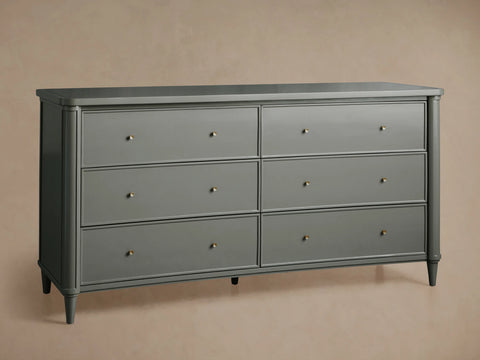 Henley Wide Six Drawer Dresser Mahogany Wood Artisanal Bedroom