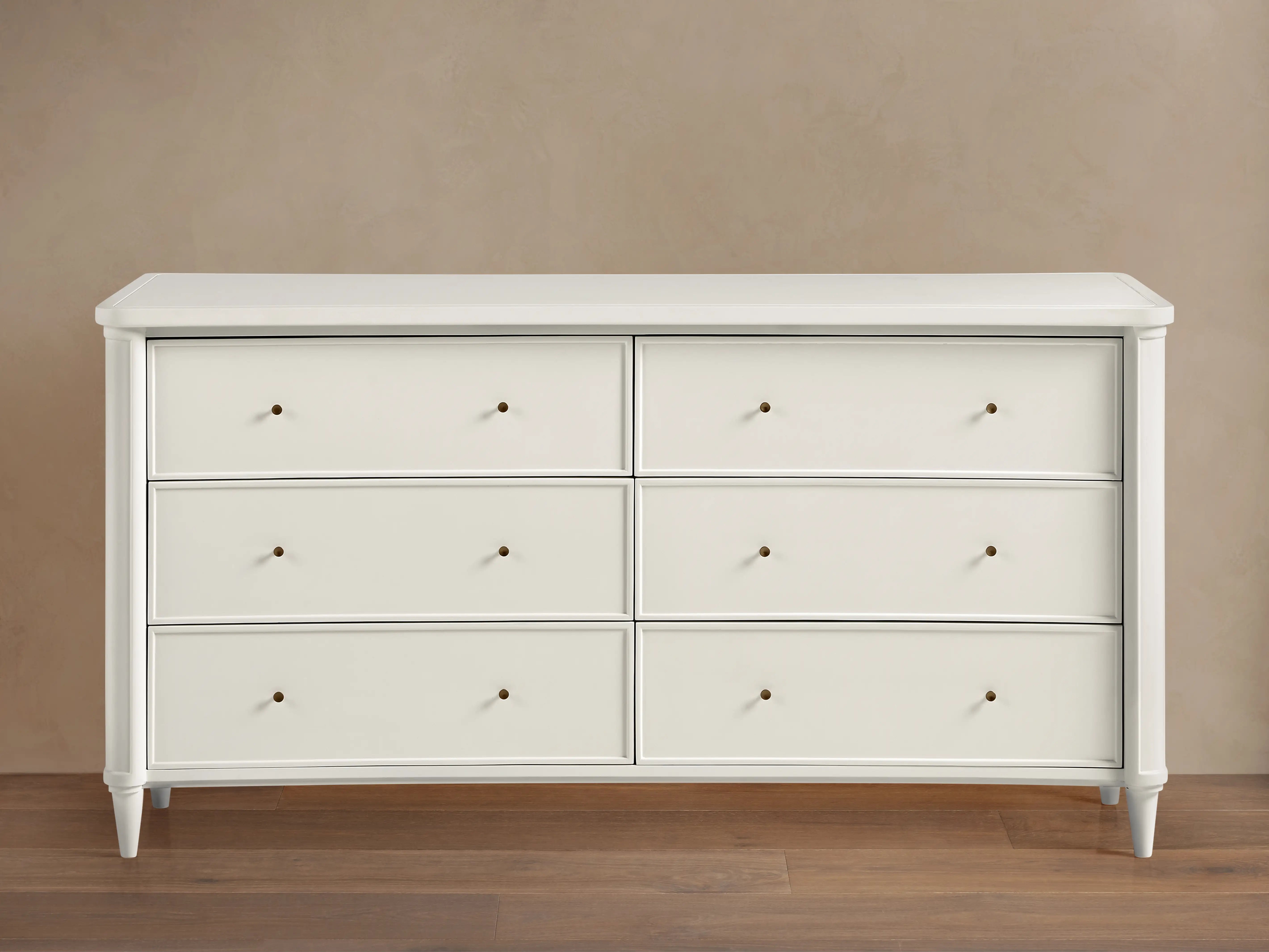 Henley Wide Six Drawer Dresser Mahogany Wood Artisanal Bedroom