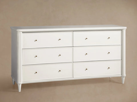 Henley Wide Six Drawer Dresser Mahogany Wood Artisanal Bedroom