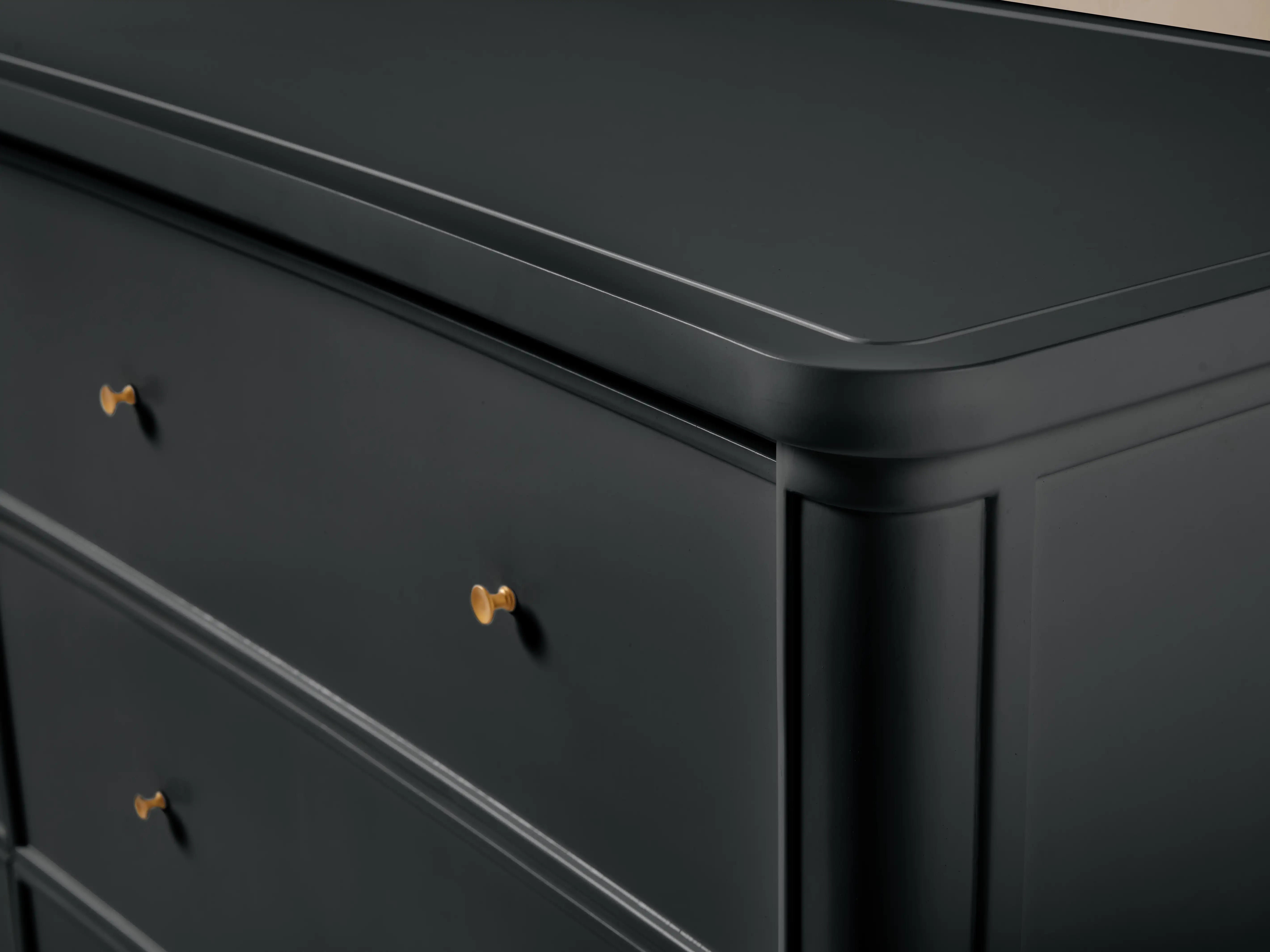 Henley Wide Six Drawer Dresser Mahogany Wood Artisanal Bedroom